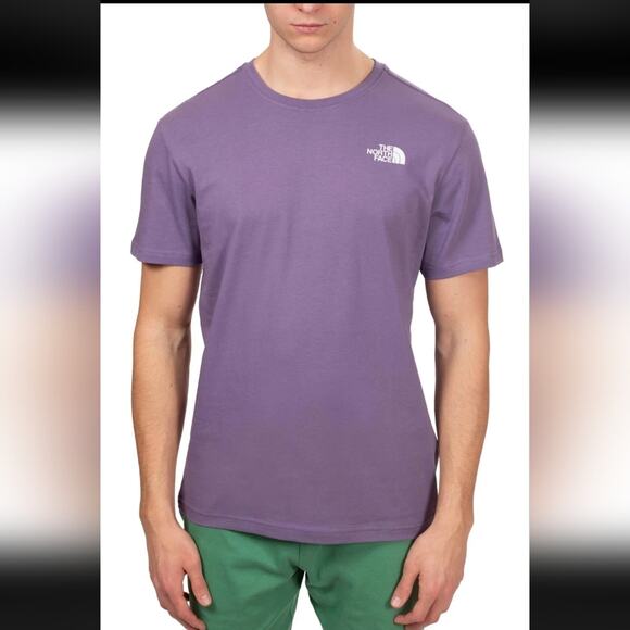 The North Face Purple Shortsleeve Red Box Logo Violet T-Shirt Mens XL - Picture 2 of 11